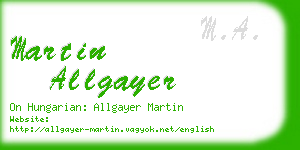 martin allgayer business card